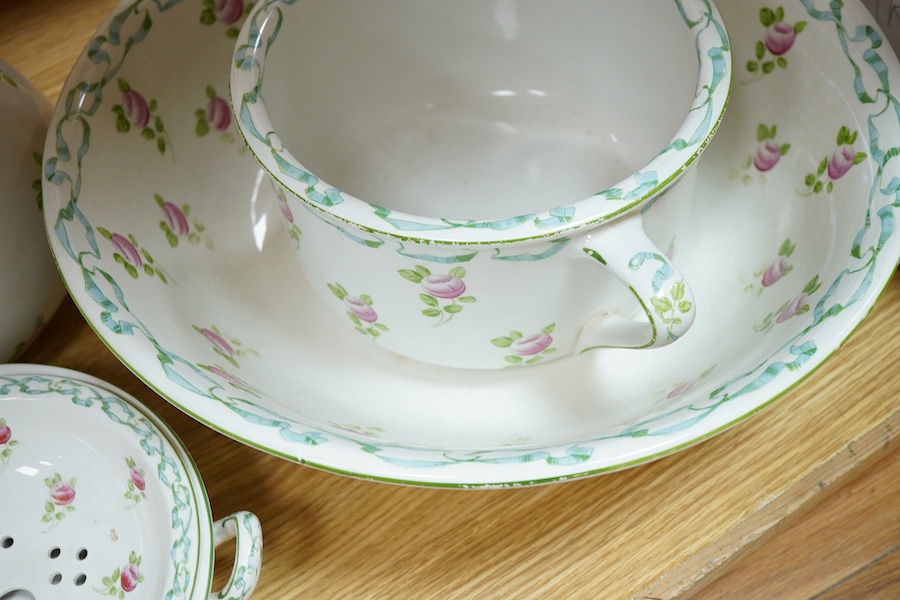 An Edwardian pottery toilet set, S. W. Dean Burslem